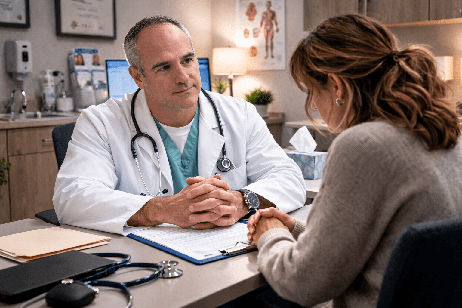 Doctor explaining Cancer Treatment to patient in Dickson, TN